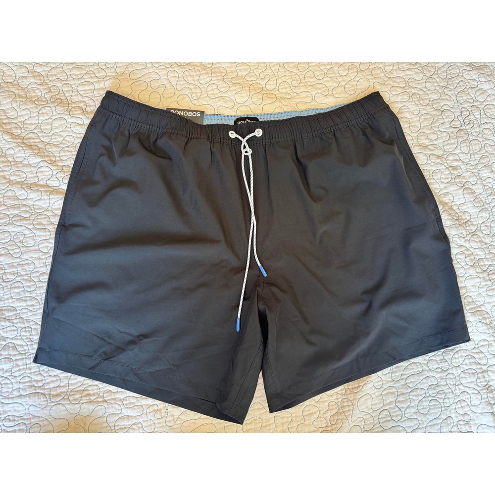 Bonobos Mens Swim Short 7 Inch Inseam Black Mesh Liner‎ 4-Way Stretch XXL